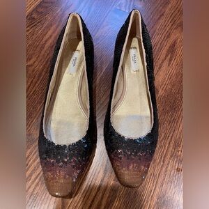 PRADA glitter ballet flats size 40 1/2